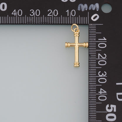 Gold Cross Charms,18K Gold Filled Cross Pendant,Religion Charm Bracelet Necklace for DIY Jewelry Making Supply