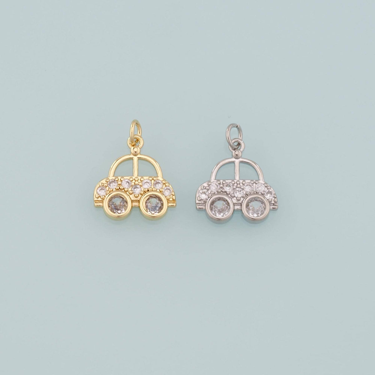 18K Gold Filled Cubic Zirconia Charm Pendant for Jewelry Making