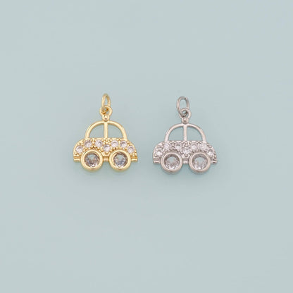 18K Gold Filled Cubic Zirconia Charm Pendant for Jewelry Making