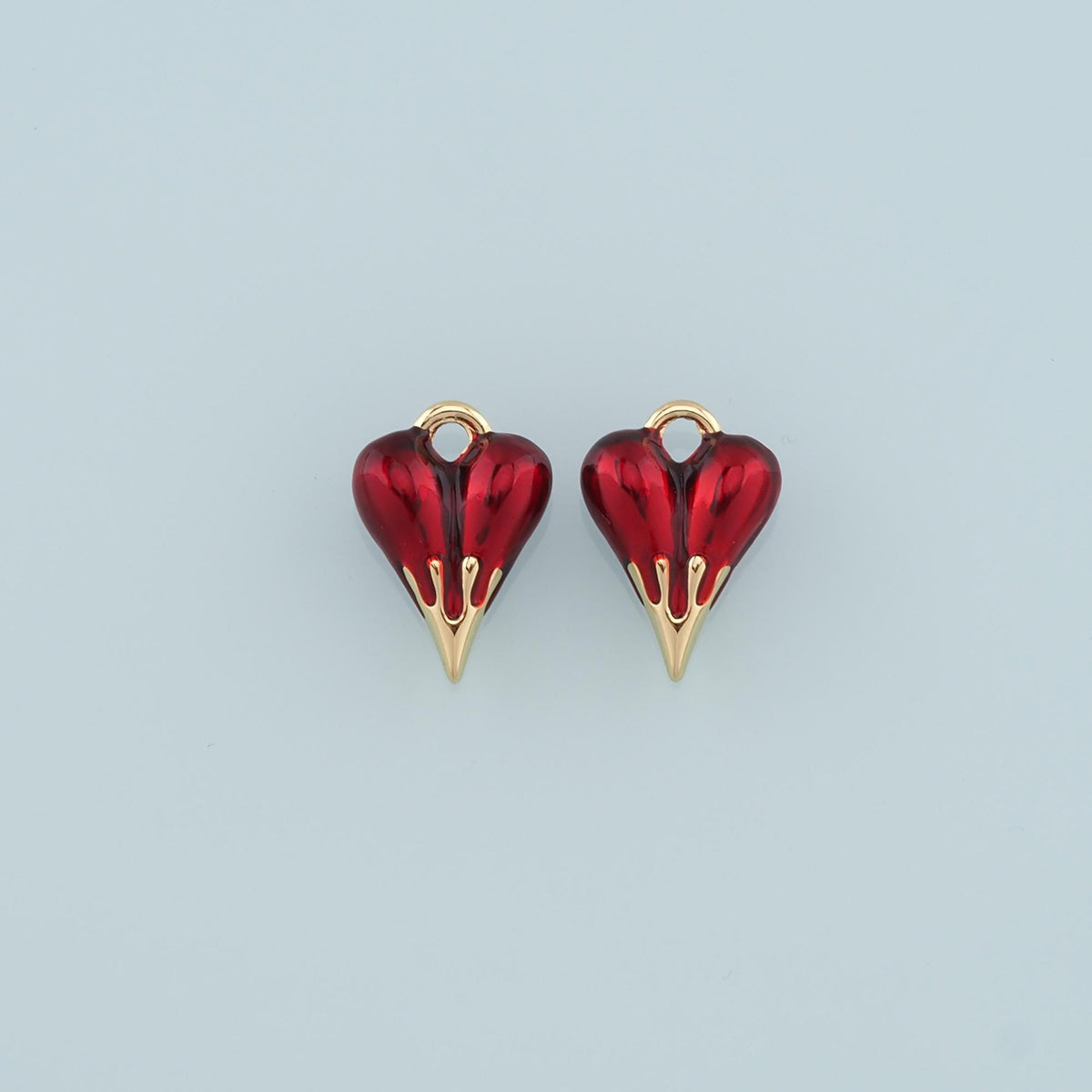 18K Gold Filled Heart Enamel Charm Pendant for Jewelry Making