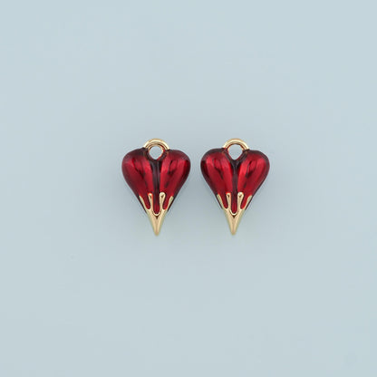 18K Gold Filled Heart Enamel Charm Pendant for Jewelry Making