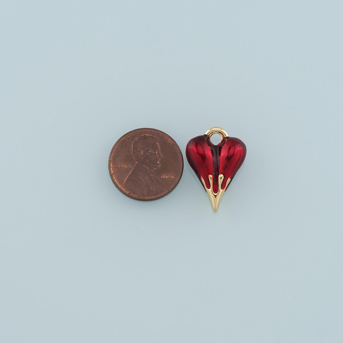 Gold Heart Charms,18K Gold Filled Heart Pendant,Enamel Heart Charm Bracelet Necklace for DIY Jewelry Making Supply