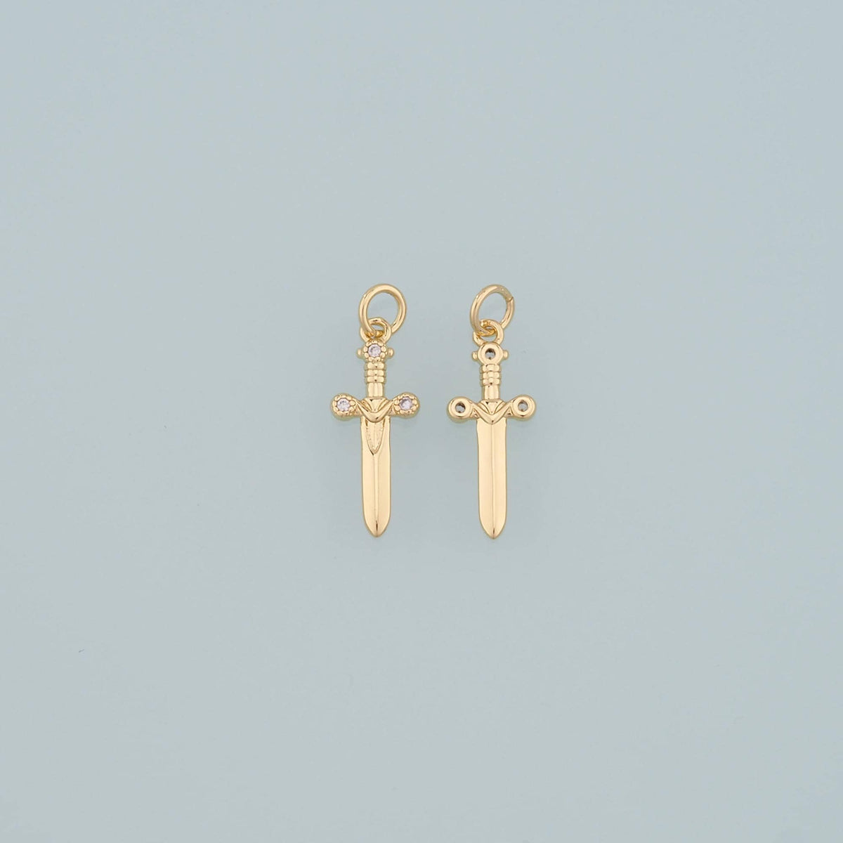 18K Gold Filled Cubic Zirconia Charm Pendant for Jewelry Making