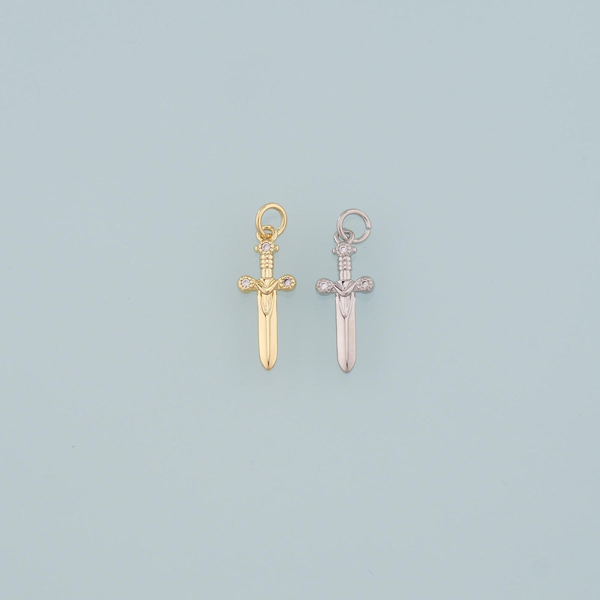 18K Gold Filled Cubic Zirconia Charm Pendant for Jewelry Making