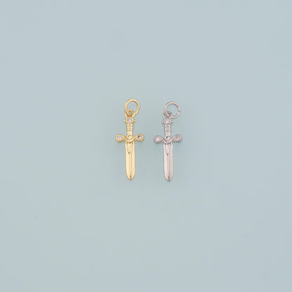18K Gold Filled Cubic Zirconia Charm Pendant for Jewelry Making