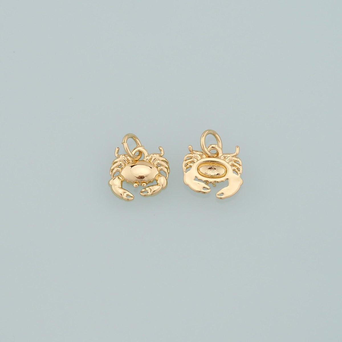 Gold Marine Life Charms,18K Gold Filled Crab Pendant,Crab Charms Bracelet Necklace for DIY Jewelry Making Supply