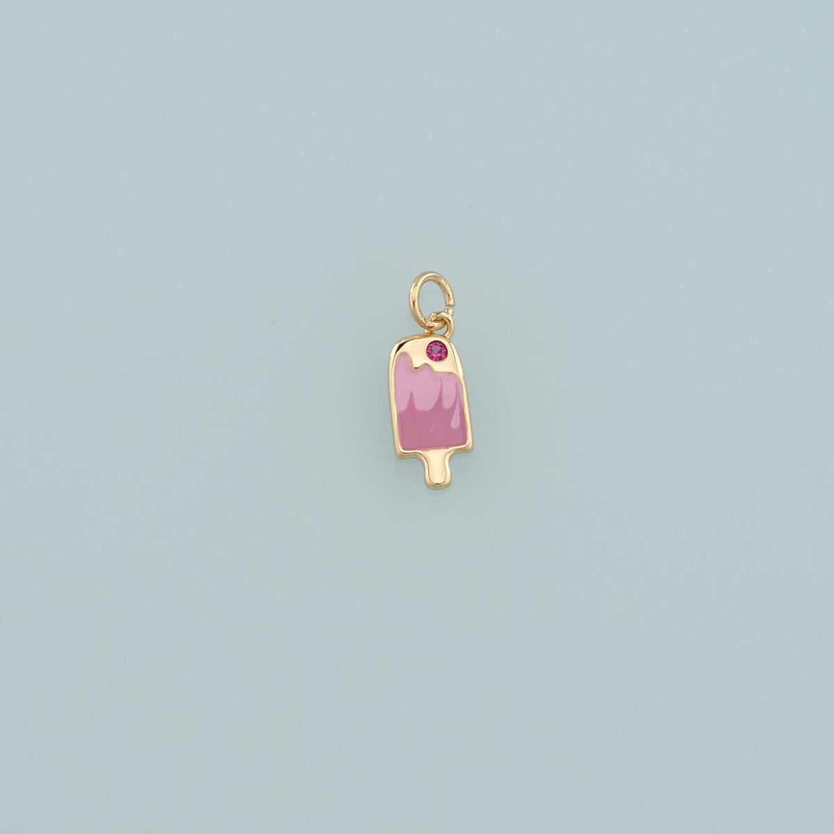 Gold Summer Charms,18K Gold Filled Ice Cream Pendant,Enamel Ice Cream Charm Bracelet Necklace for DIY Jewelry Making Supply