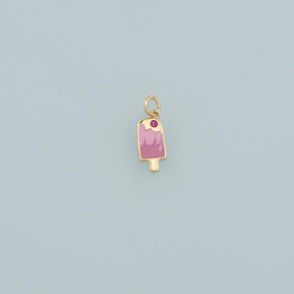 Gold Summer Charms,18K Gold Filled Ice Cream Pendant,Enamel Ice Cream Charm Bracelet Necklace for DIY Jewelry Making Supply