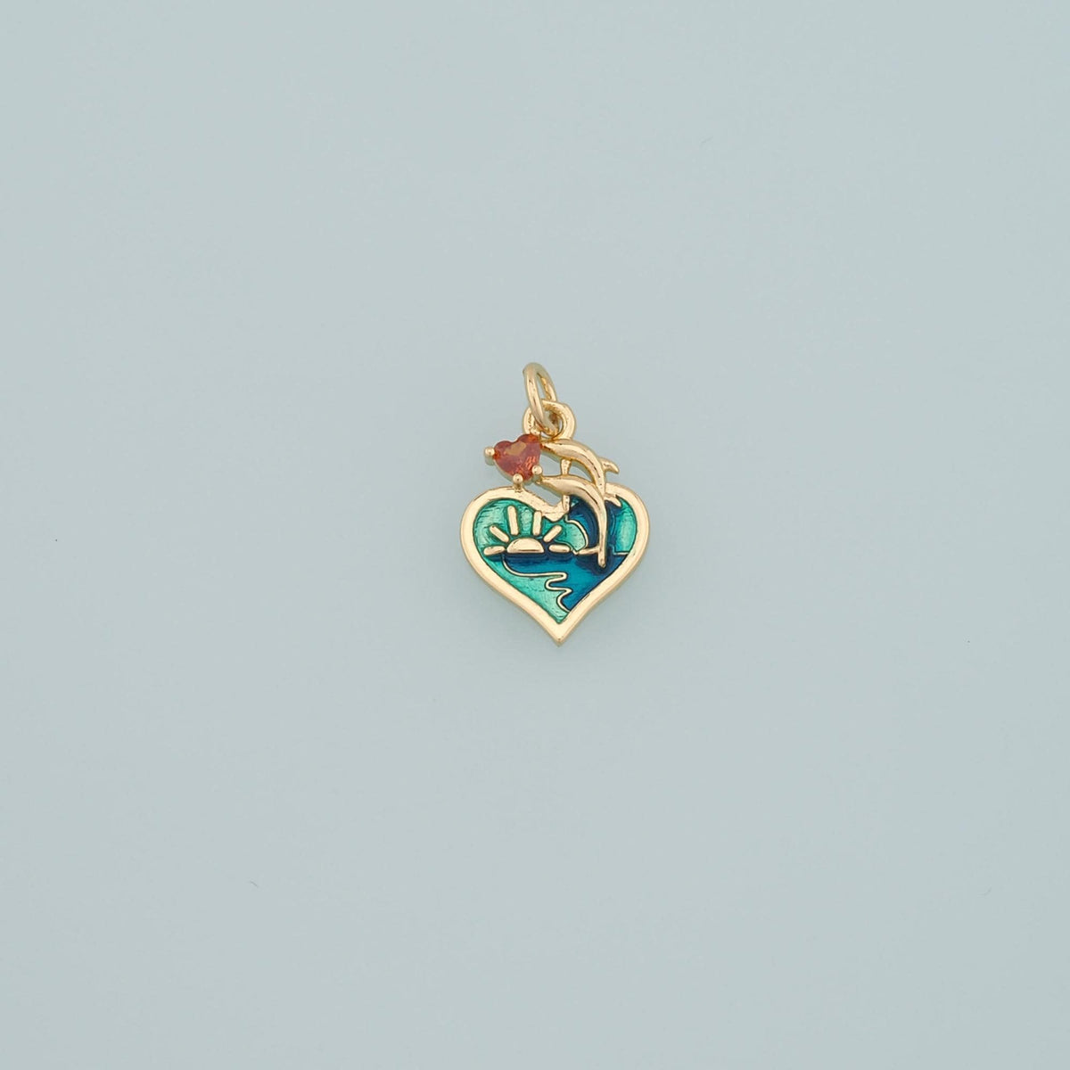 Gold Dolphin Charms,18K Gold Filled Enamel Dolphin Pendant,Enamel Dolphin Charm Bracelet Necklace for DIY Jewelry Making Supp