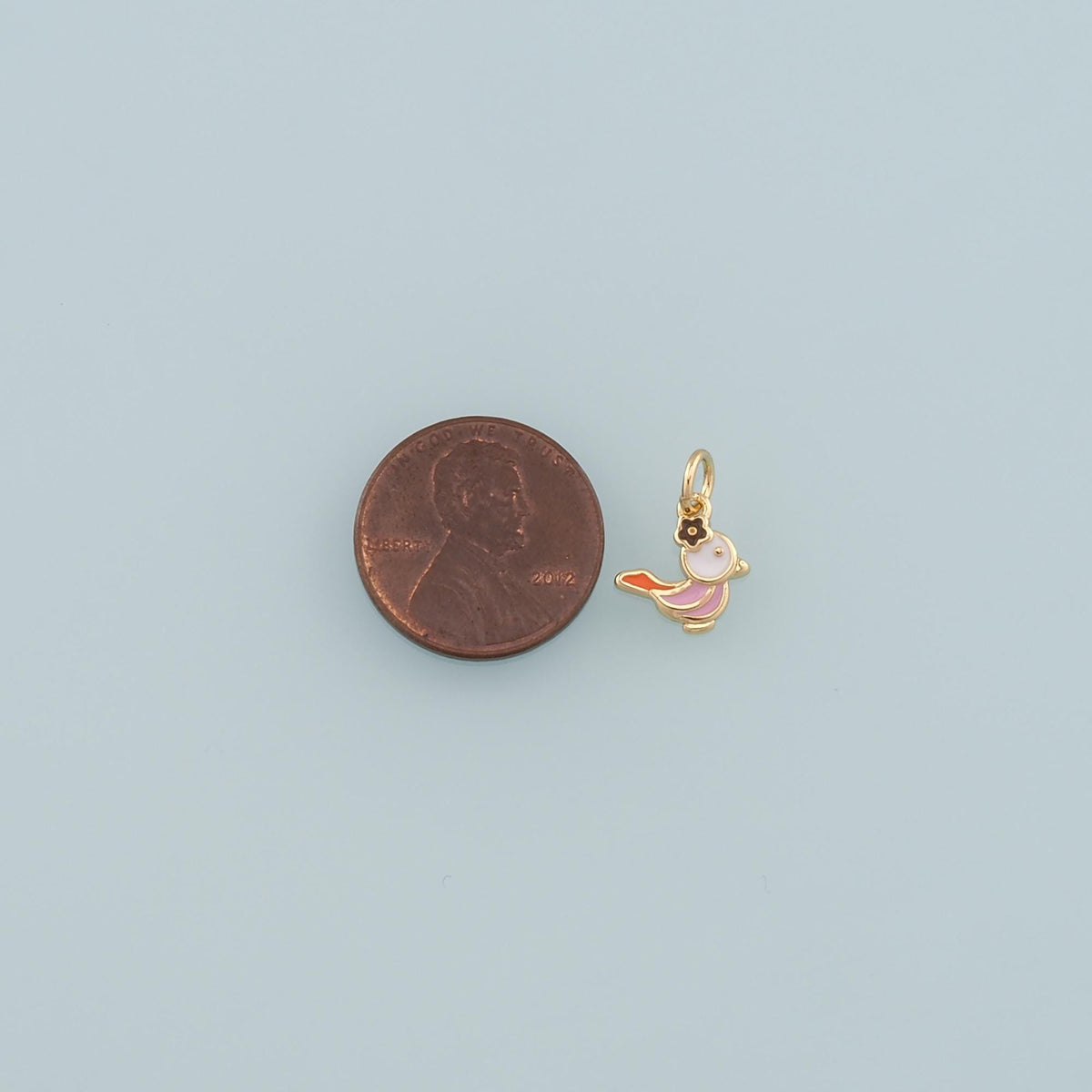 Gold Animal Charms,18K Gold Filled Bird Pendant,Enamel Bird Charm Bracelet Necklace for DIY Jewelry Making Supply