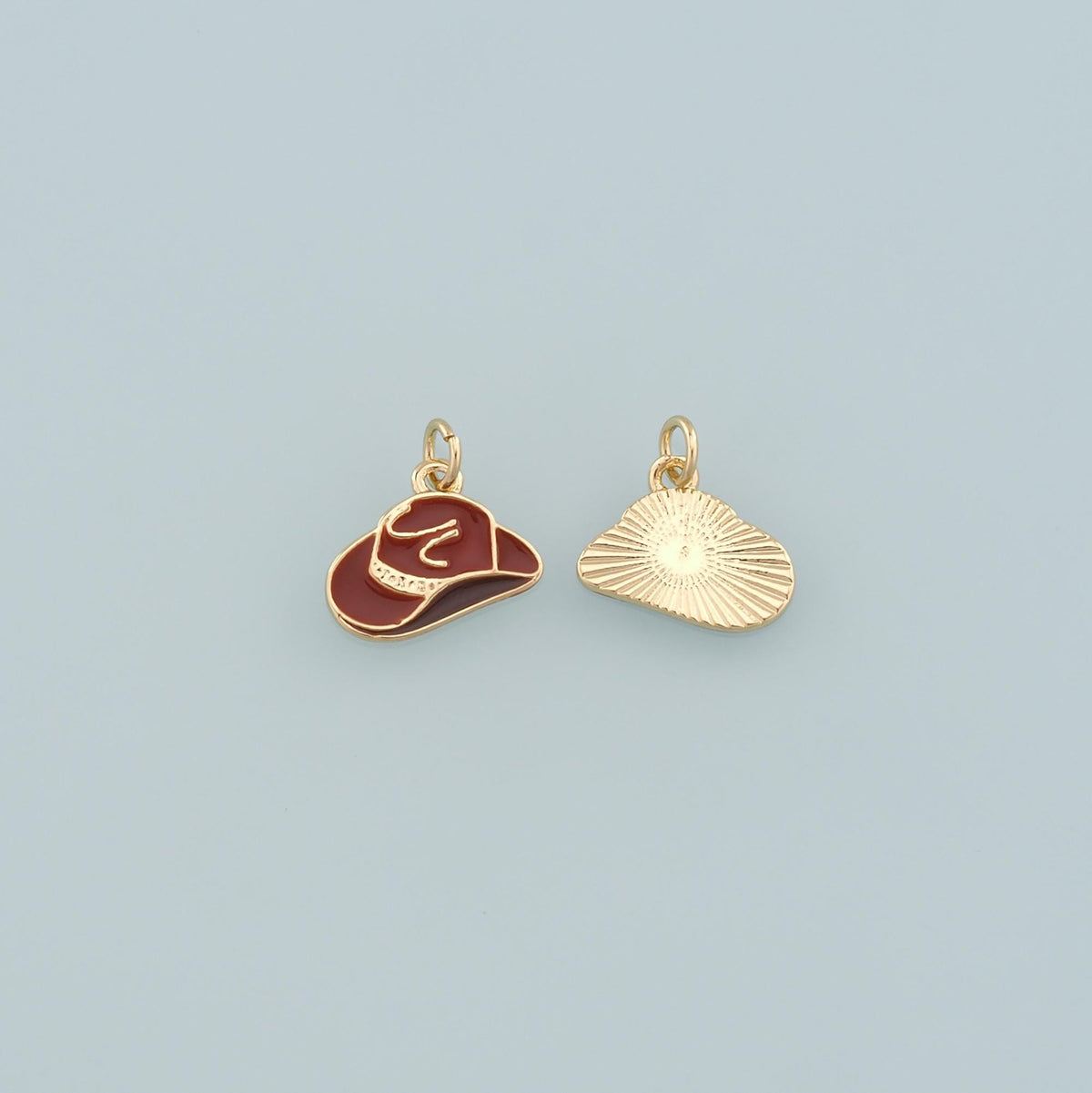 Gold Cowboy Hat Charms,18K Gold Filled Cowboy Hat Pendant,Enamel Hat Charm Bracelet Necklace for DIY Jewelry Making Supply