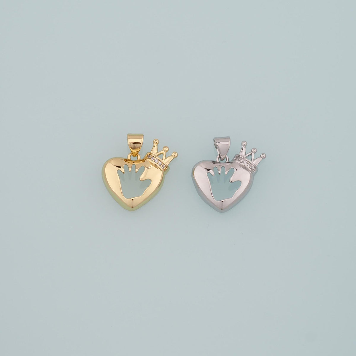 18K Gold Filled Heart CZ Charm Pendant for Jewelry Making