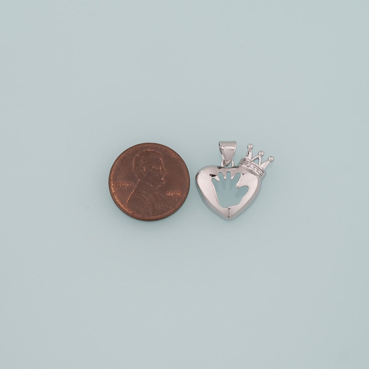 18K Gold Filled Heart CZ Charm Pendant for Jewelry Making