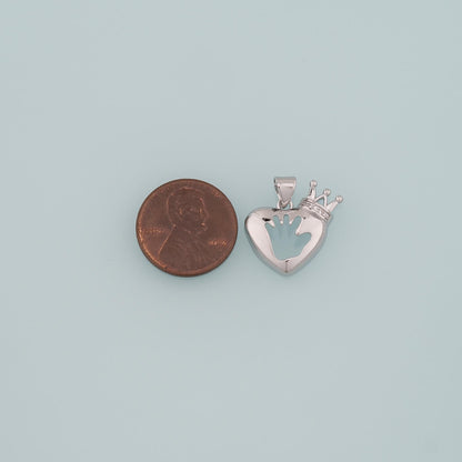 18K Gold Filled Heart CZ Charm Pendant for Jewelry Making