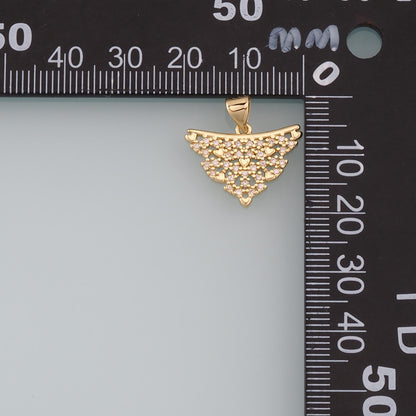 18K Gold Filled Hand CZ Charm Pendant for Jewelry Making