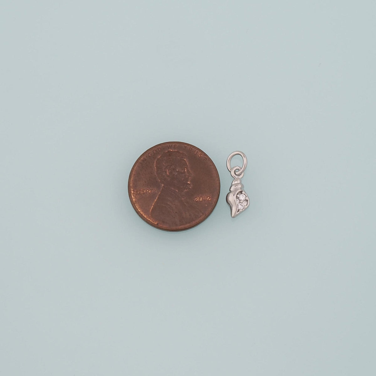 18K Gold Filled Shell CZ Charm Pendant for Jewelry Making