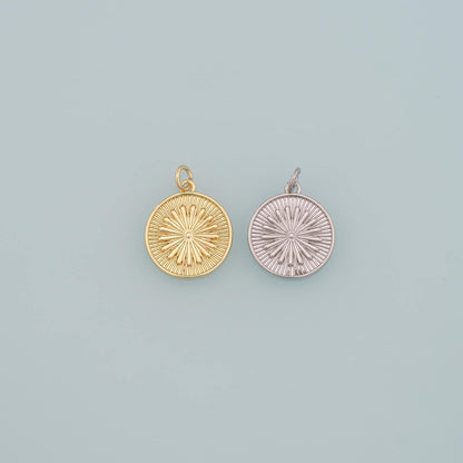 18K Gold Filled Sun Charm Pendant for Jewelry Making