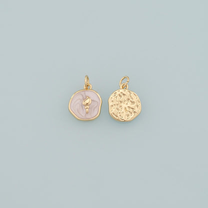 Gold Conch Charms,18K Gold Filled Conch Pendant,Enamel Conch Shell Charm Bracelet Necklace for DIY Jewelry Making Supply