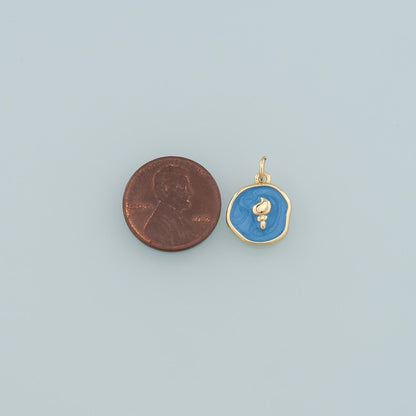 Gold Conch Charms,18K Gold Filled Conch Pendant,Enamel Conch Shell Charm Bracelet Necklace for DIY Jewelry Making Supply