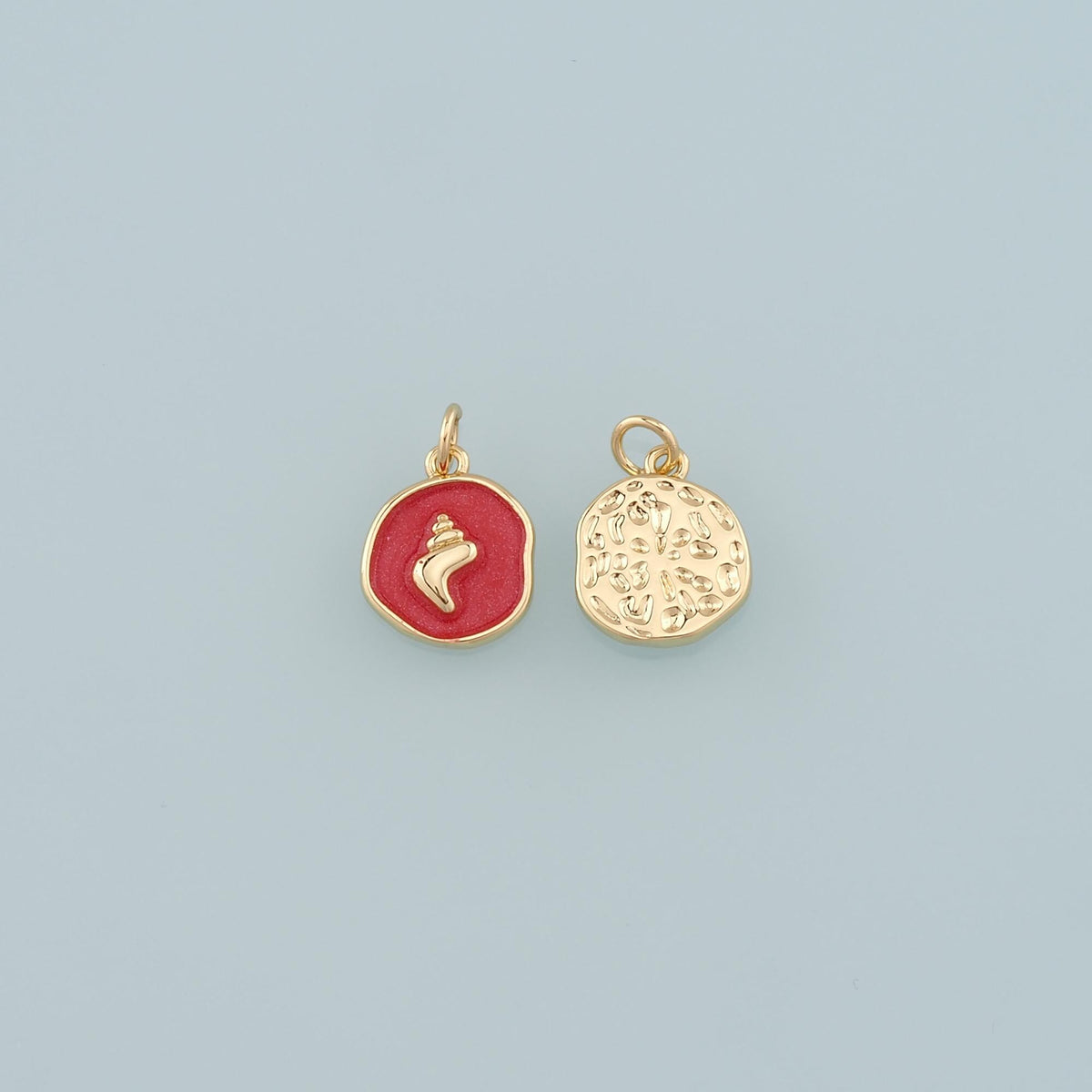 18K Gold Filled Shell Enamel Charm Pendant for Jewelry Making