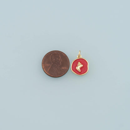 18K Gold Filled Shell Enamel Charm Pendant for Jewelry Making