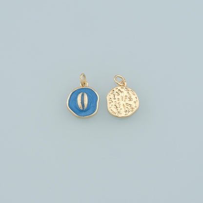 Gold Conch Charms,18K Gold Filled Baby Shell Pendant,Enamel Conch Shell Charm Bracelet Necklace for DIY Jewelry Making Supply