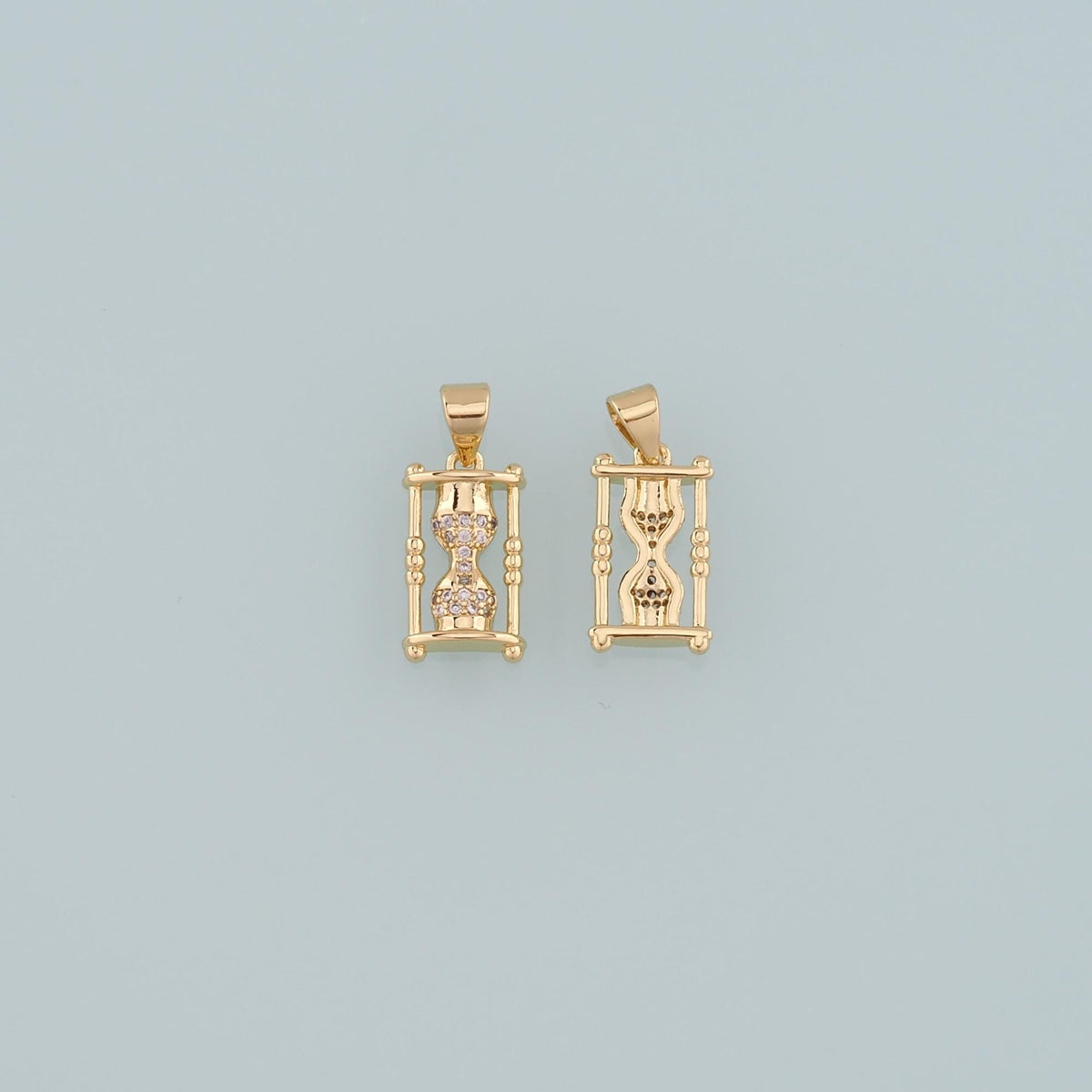 18K Gold Filled Cubic Zirconia Charm Pendant for Jewelry Making