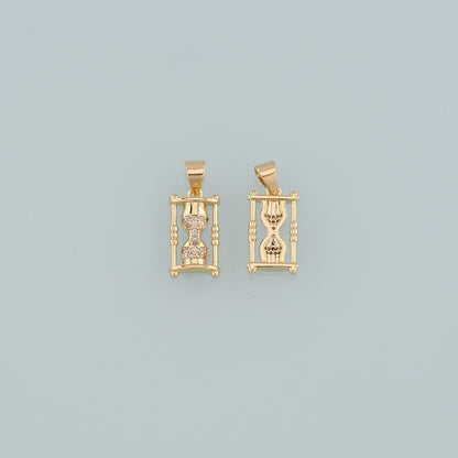 18K Gold Filled Cubic Zirconia Charm Pendant for Jewelry Making