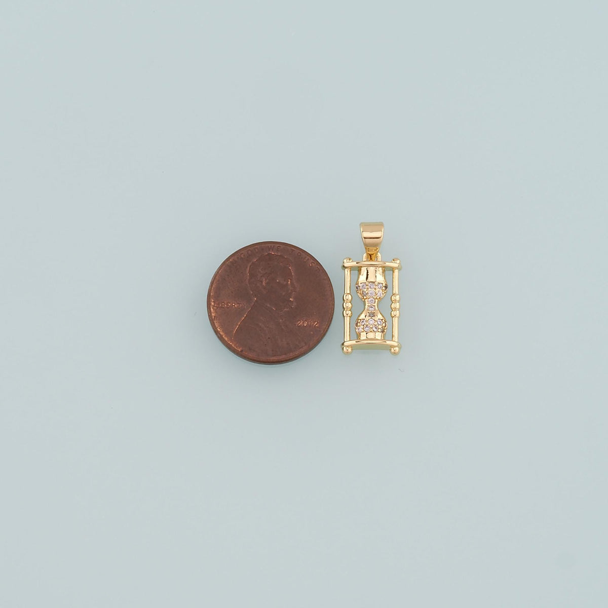 18K Gold Filled Cubic Zirconia Charm Pendant for Jewelry Making