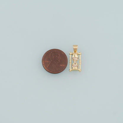18K Gold Filled Cubic Zirconia Charm Pendant for Jewelry Making