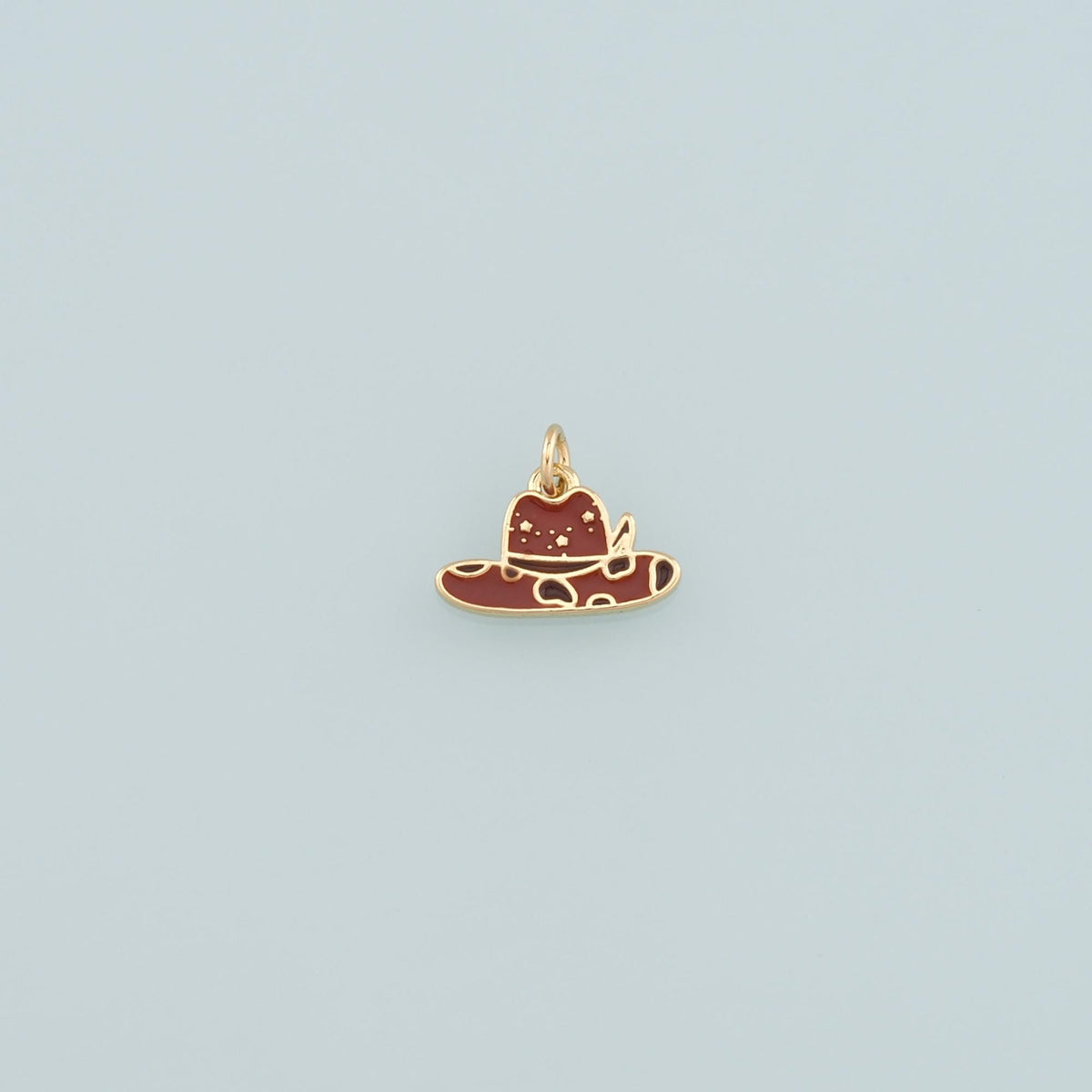 Gold Cowboy Hat Charms,18K Gold Filled Cowboy Pendant,Enamel Hat Charm Bracelet Necklace for DIY Jewelry Making Supply