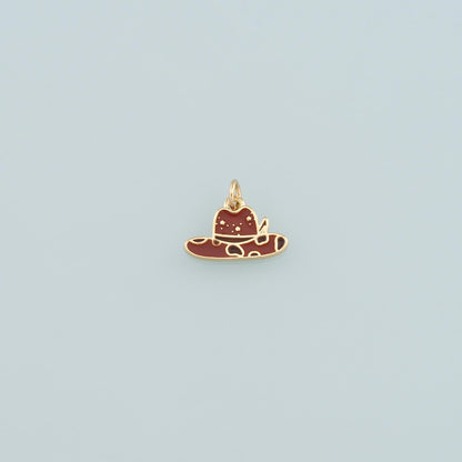 Gold Cowboy Hat Charms,18K Gold Filled Cowboy Pendant,Enamel Hat Charm Bracelet Necklace for DIY Jewelry Making Supply