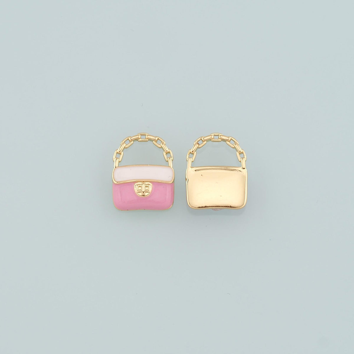 Gold Bag Charms,18K Gold Filled Handbag Pendant,Enamel Handbag Charm Bracelet Necklace for DIY Jewelry Making Supply