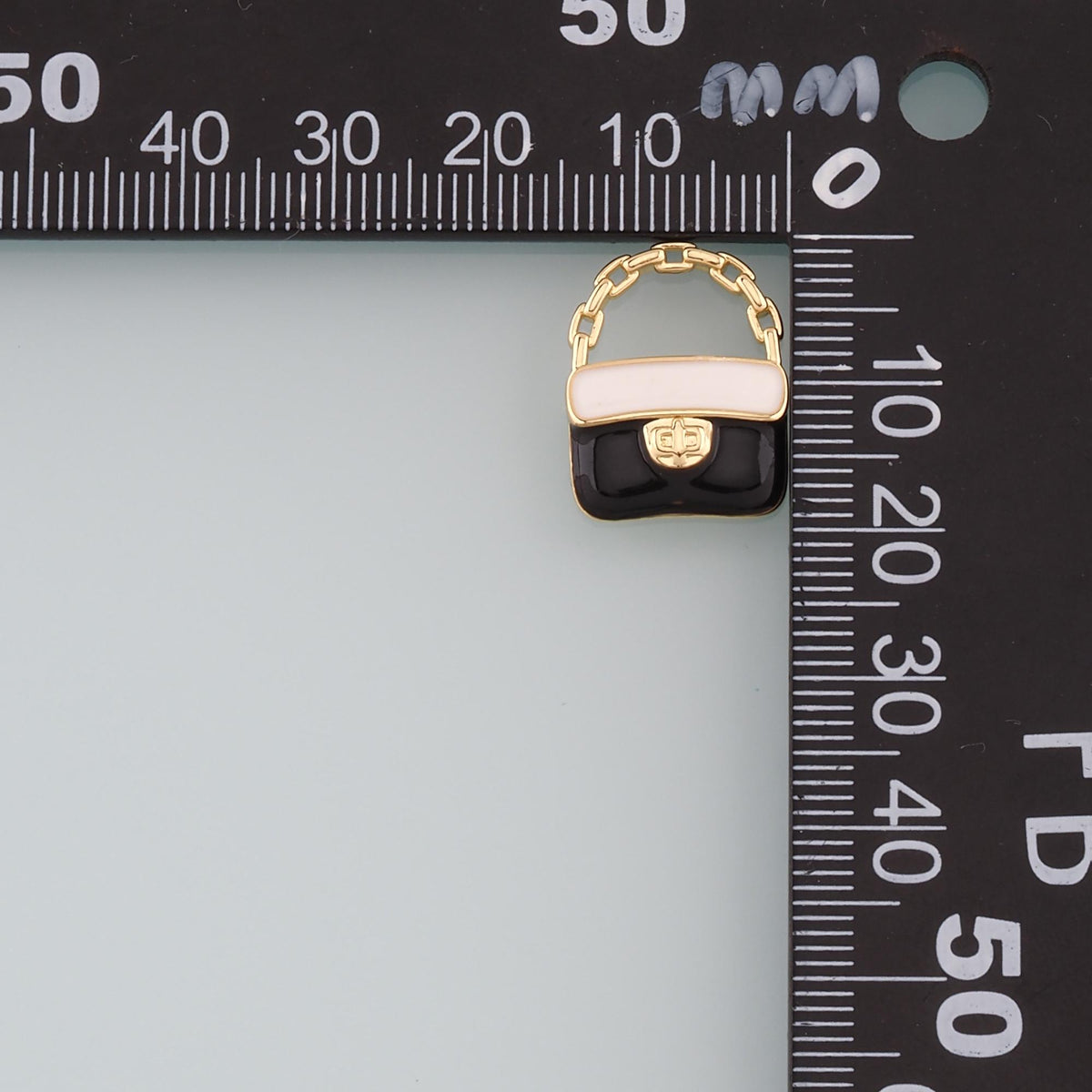Gold Bag Charms,18K Gold Filled Handbag Pendant,Enamel Handbag Charm Bracelet Necklace for DIY Jewelry Making Supply