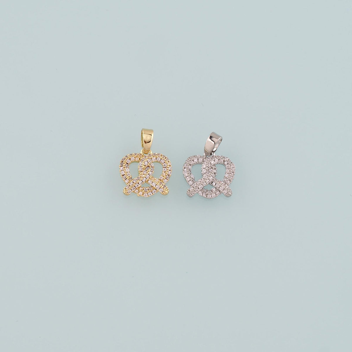18K Gold Filled Hand CZ Charm Pendant for Jewelry Making