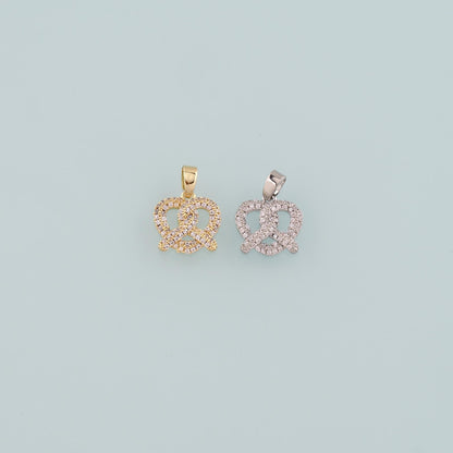 18K Gold Filled Hand CZ Charm Pendant for Jewelry Making