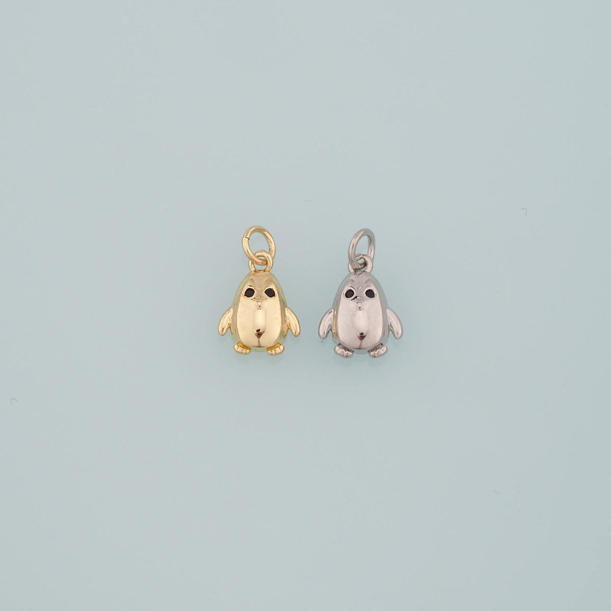 Gold Penguin Charms,18K Gold Filled Penguin Pendant,Animal Charm Bracelet Necklace for DIY Jewelry Making Supply