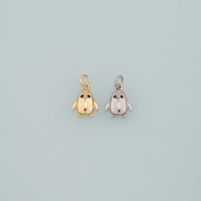 Gold Penguin Charms,18K Gold Filled Penguin Pendant,Animal Charm Bracelet Necklace for DIY Jewelry Making Supply