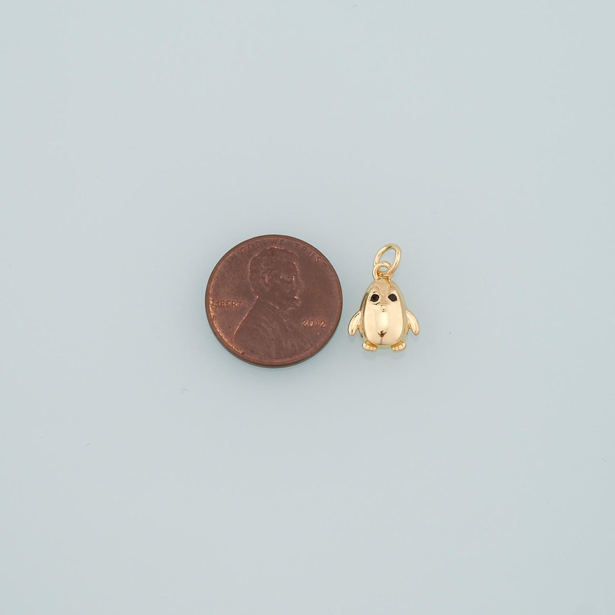 Gold Penguin Charms,18K Gold Filled Penguin Pendant,Animal Charm Bracelet Necklace for DIY Jewelry Making Supply
