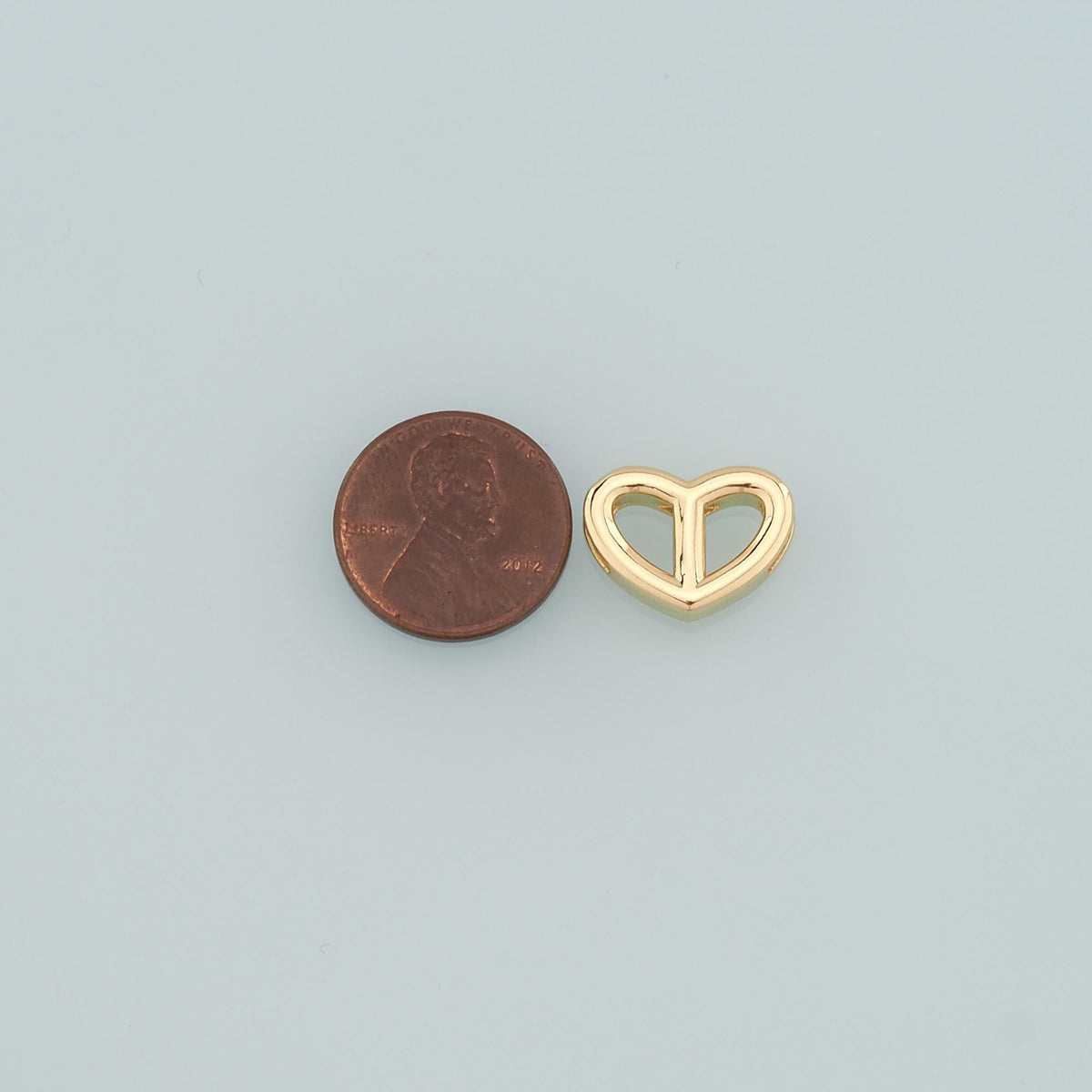 18K Gold Filled Heart Charm Pendant for Jewelry Making