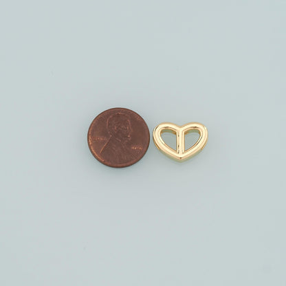 18K Gold Filled Heart Charm Pendant for Jewelry Making