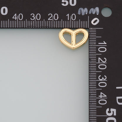 18K Gold Filled Heart Charm Pendant for Jewelry Making