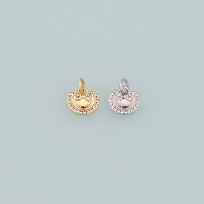 18K Gold Filled Lock CZ Charm Pendant for Jewelry Making