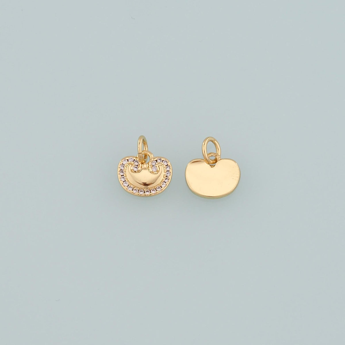 18K Gold Filled Lock CZ Charm Pendant for Jewelry Making