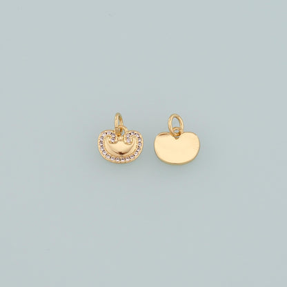 18K Gold Filled Lock CZ Charm Pendant for Jewelry Making