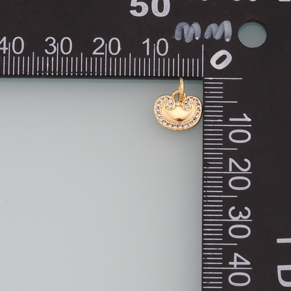 18K Gold Filled Lock CZ Charm Pendant for Jewelry Making