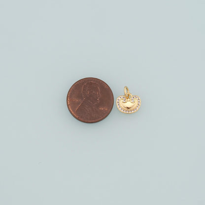 18K Gold Filled Lock CZ Charm Pendant for Jewelry Making