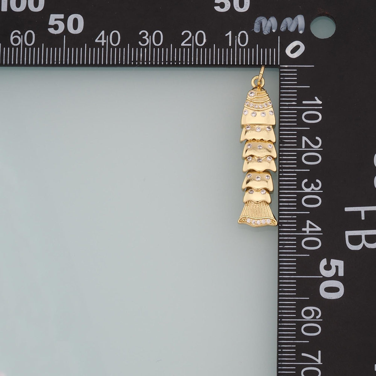 18K Gold Filled Cubic Zirconia Fish Charm Pendant for Jewelry Making
