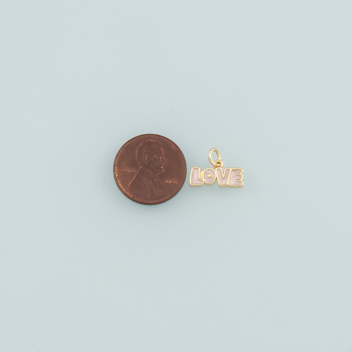 18K Gold Filled Love Enamel Charm Pendant for Jewelry Making