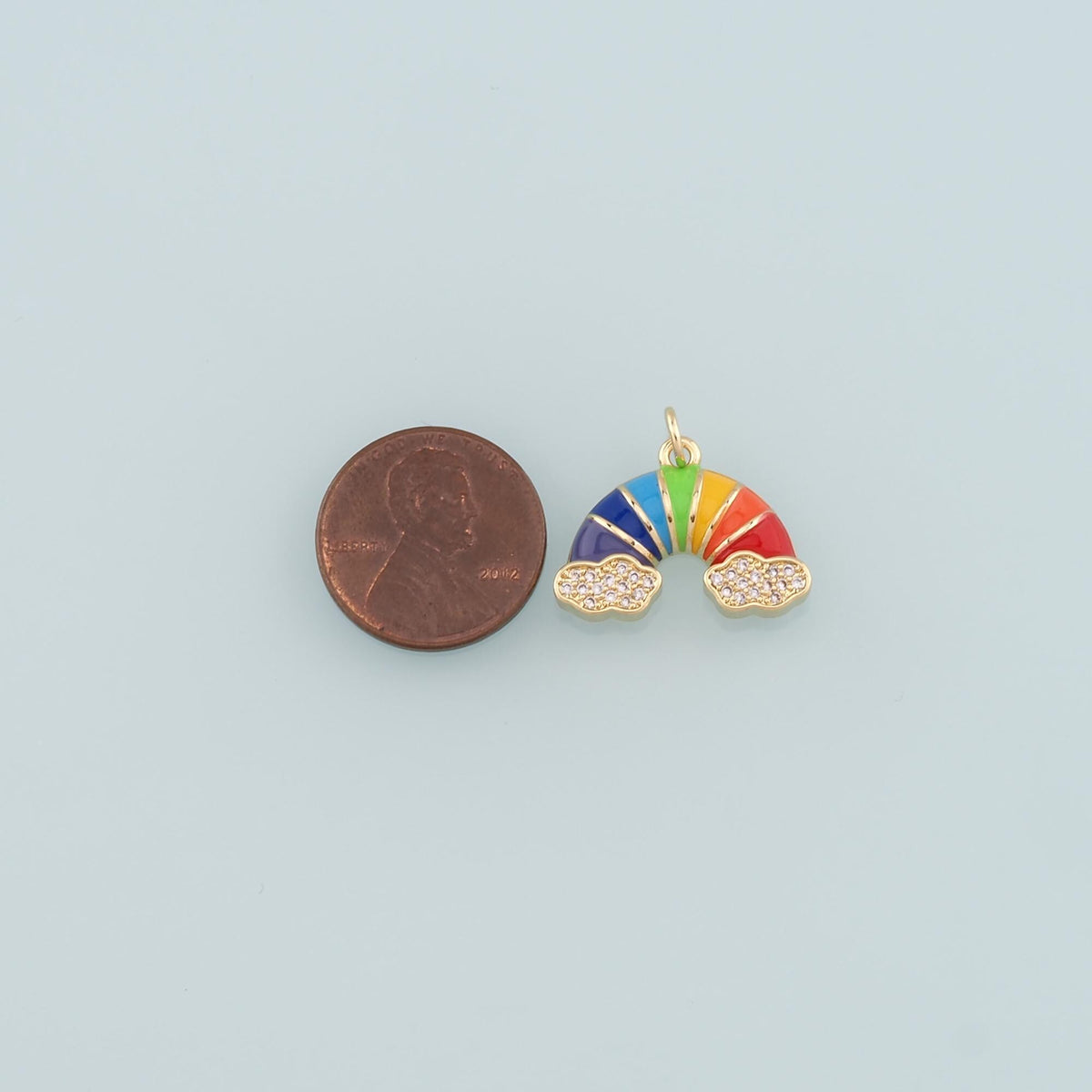 18K Gold Filled Bow Enamel Charm Pendant for Jewelry Making